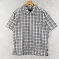 画像1: 2017SS Patagonia チェック柄 シアサッカーシャツ L (1)