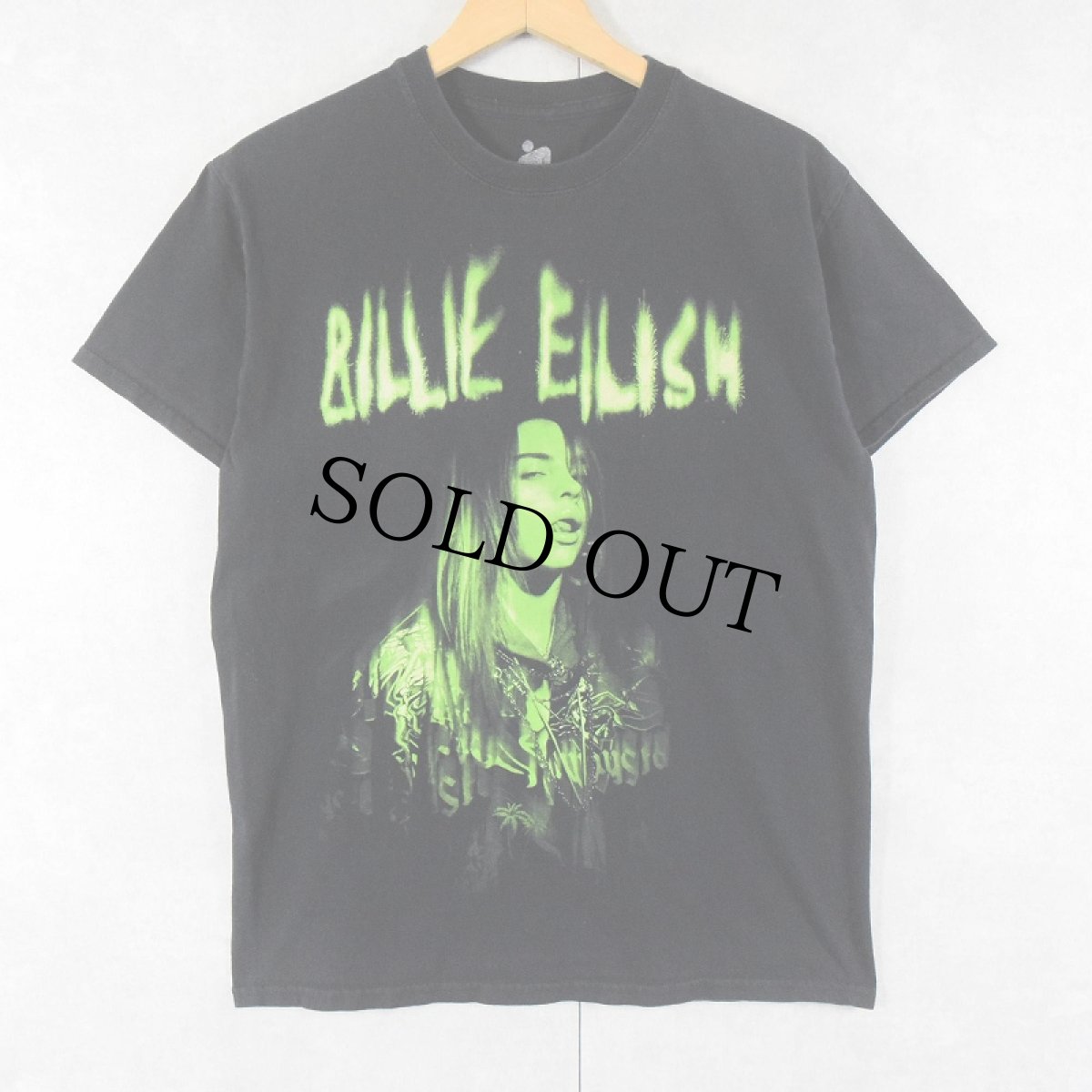 画像1: Billie Eilish ミュージシャンフォトプリントTシャツ BLACK M (1)