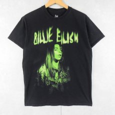 画像1: Billie Eilish ミュージシャンフォトプリントTシャツ BLACK M (1)