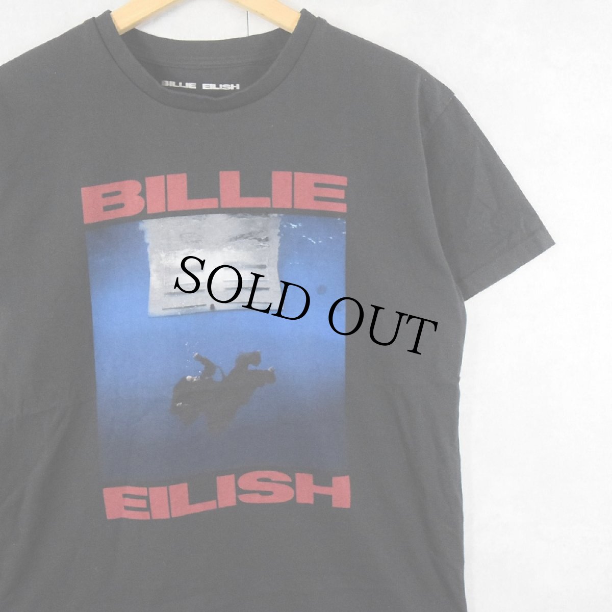 画像1: Billie Eilish ミュージシャンプリントTシャツ BLACK M (1)