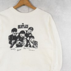 画像1: 60's THE BEATLES ロックバンド 染み込みプリントスウェット (1)