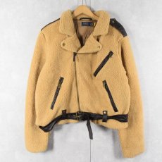 画像1: POLO Ralph Lauren "Double Riders Type" ボアライダースジャケット L (1)
