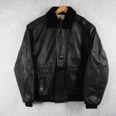 画像1: 90's L.L.Bean USA製 "G-1 TYPE" 襟ボア レザージャケット L (1)
