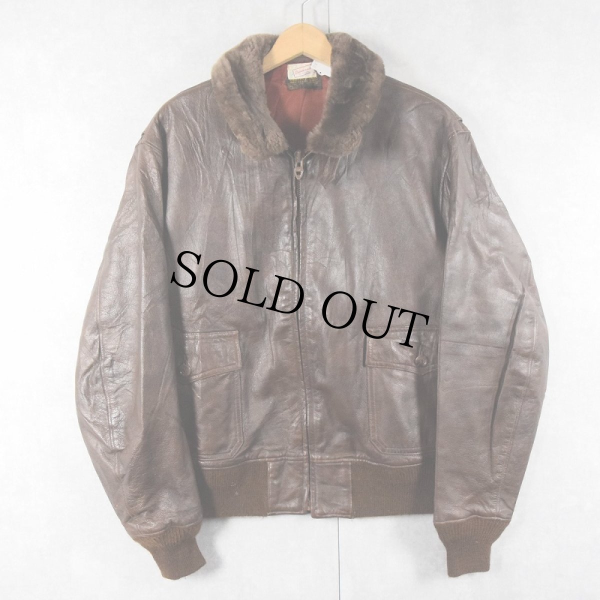 画像1: 60〜70's Dunham's OF MARINE "G-1 TYPE" レザーフライトジャケット BROWN SIZE46 (1)