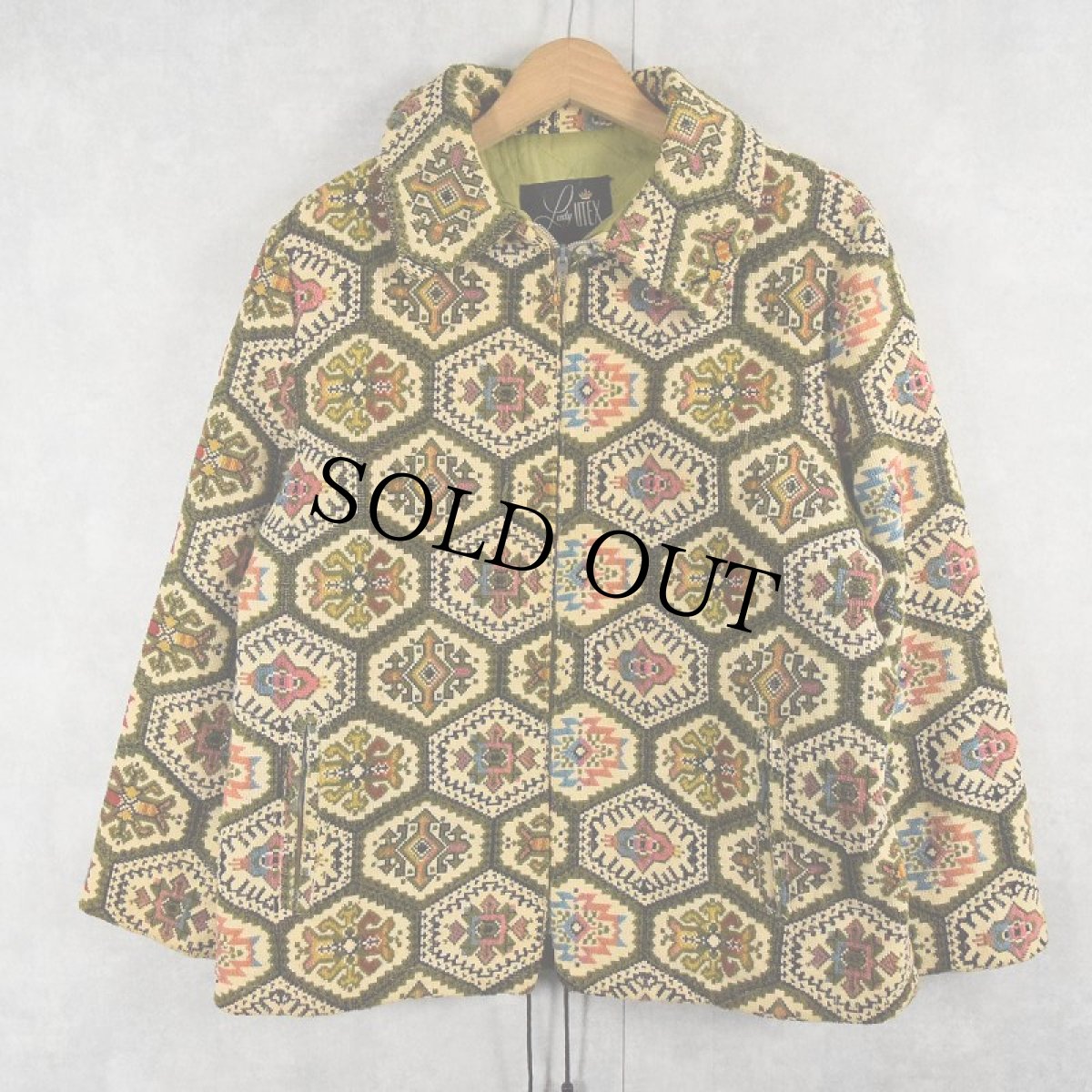 画像1: 60〜70's Lady UTEX CANADA製 総柄 ゴブラン織りジャケット (1)