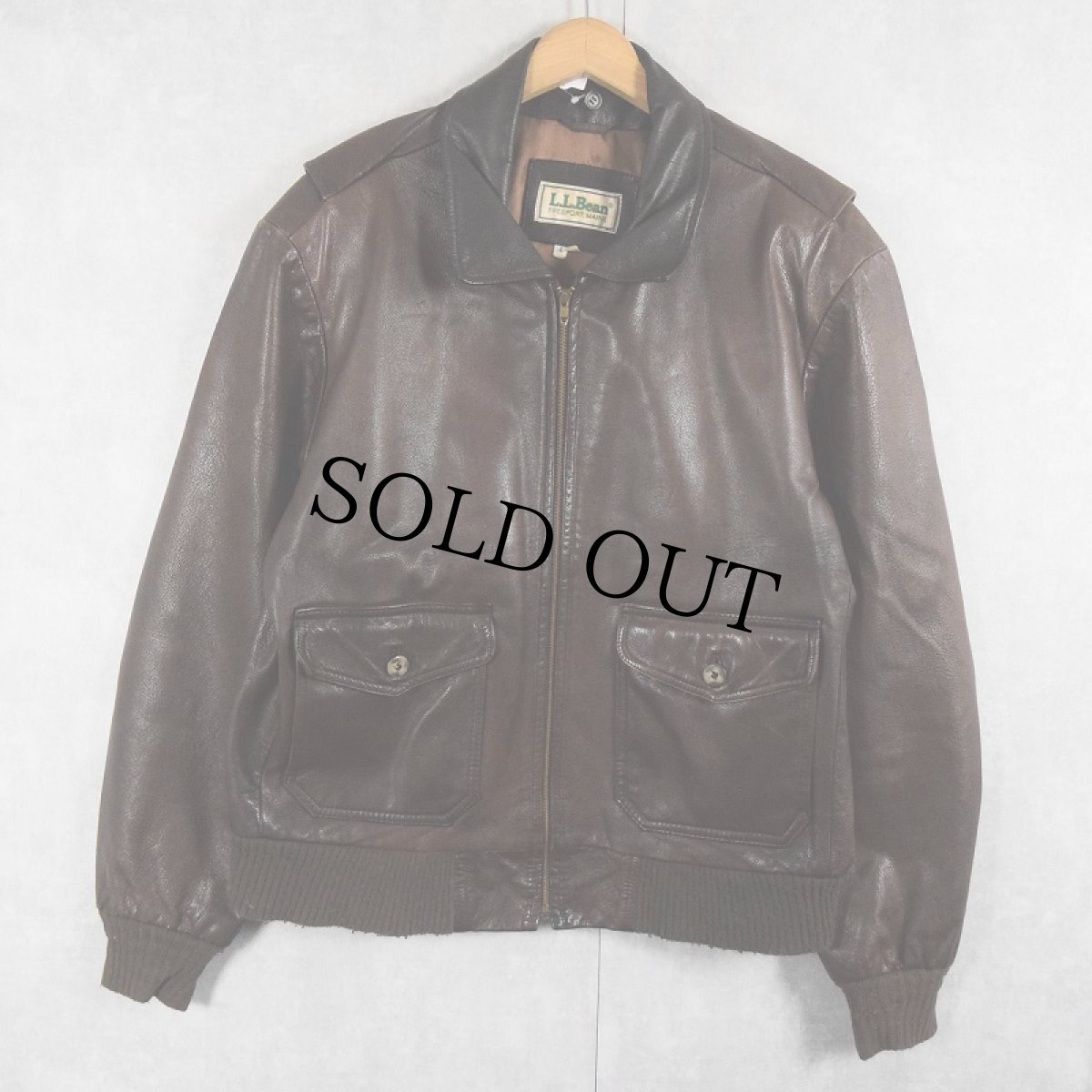 画像1: 80's L.L.Bean A-2 TYPE USA製 レザーフライトジャケット BROWN L (1)