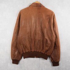 画像2: POLO Ralph Lauren "A-2 TYPE" レザーフライトジャケット M (2)