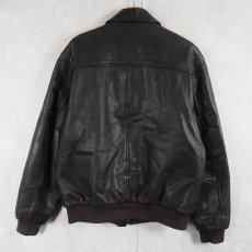 画像2: 90's L.L.Bean A-2 TYPE USA製 レザーフライトジャケット BLACK M (2)