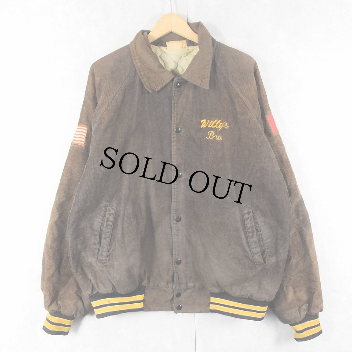 画像2: 70〜80's HARTWELL USA製 "Insulators" 刺繍 中綿入り コーデュロイスタジャン XL (2)