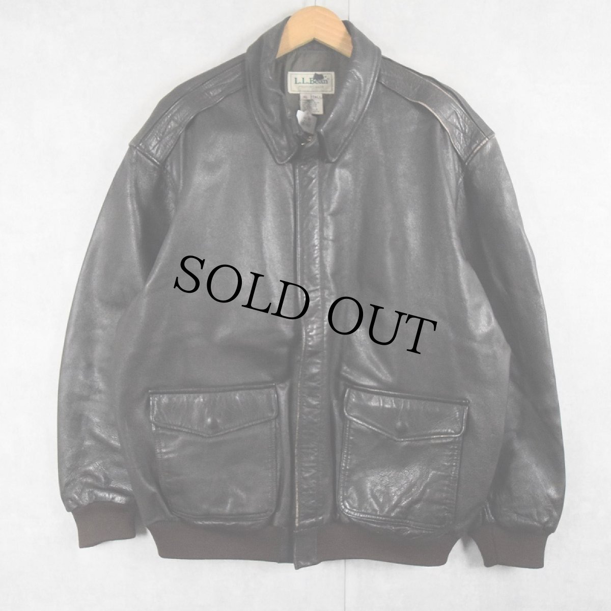 画像1: 80's L.L.Bean A-2 TYPE USA製 レザーフライトジャケット BROWN XL (1)