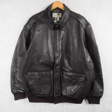 画像1: 80's L.L.Bean A-2 TYPE USA製 レザーフライトジャケット BROWN XL (1)