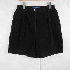 画像1: KAREN SCOTT 2タック コーデュロイショーツ BLACK W30 (1)