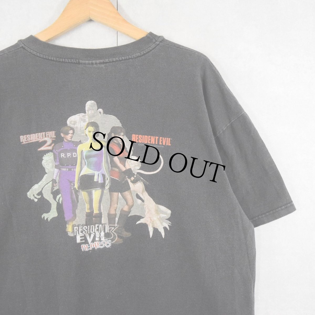 画像1: バイオハザード "Resident Evil 3" サバイバルホラーゲーム プリントTシャツ BLACK XL (1)