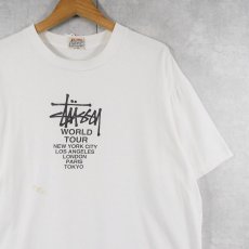画像1: 90's STUSSY USA製 白タグ プリントTシャツ XL (1)
