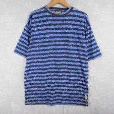 画像1: 90's LIGHTNING BOLT サーフブランド ボーダー柄 プリントTシャツ (1)
