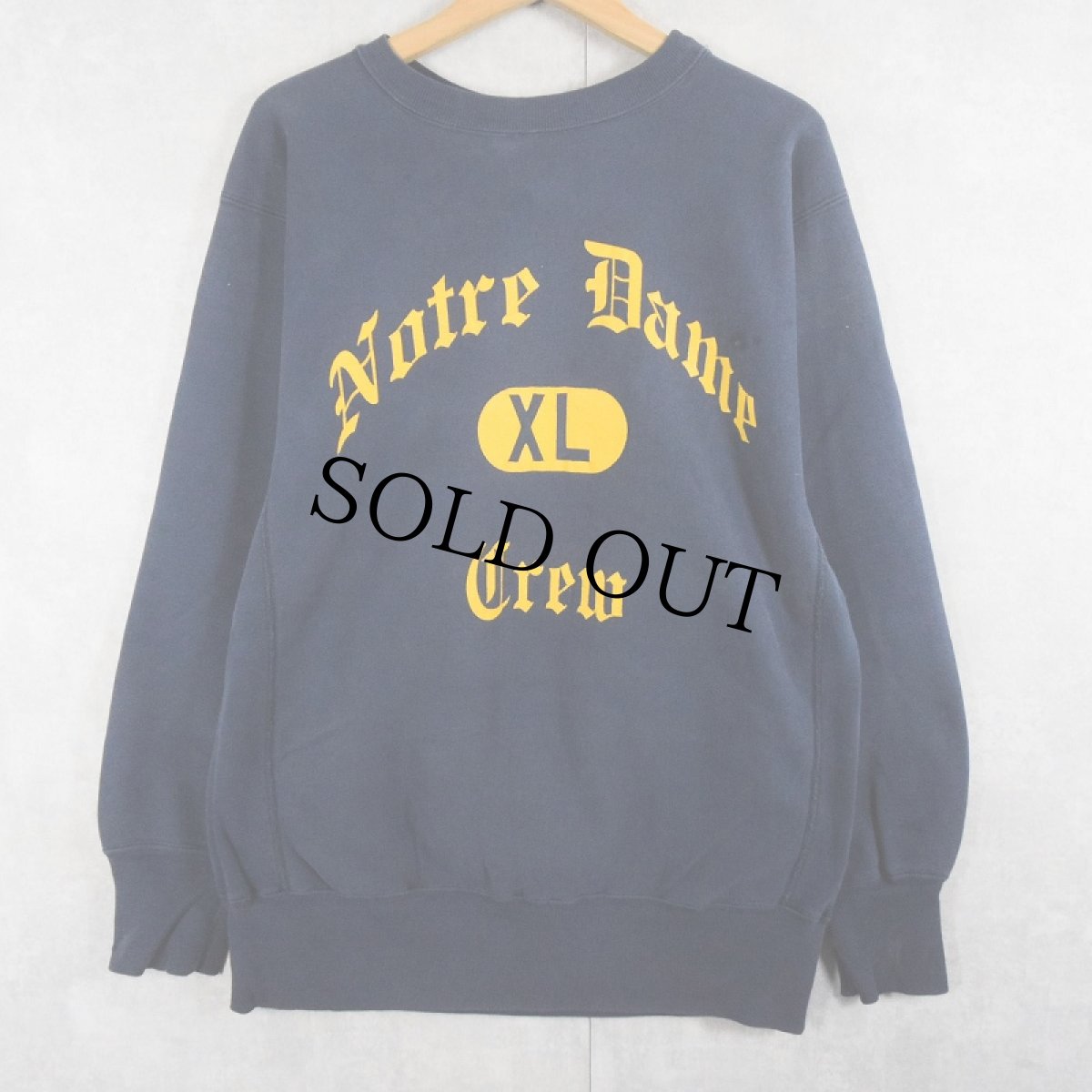 画像1: 90's Champion REVERSE WEAVE USA製 "Notre Dame" プリントスウェット NAVY XL (1)