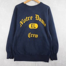 画像1: 90's Champion REVERSE WEAVE USA製 "Notre Dame" プリントスウェット NAVY XL (1)