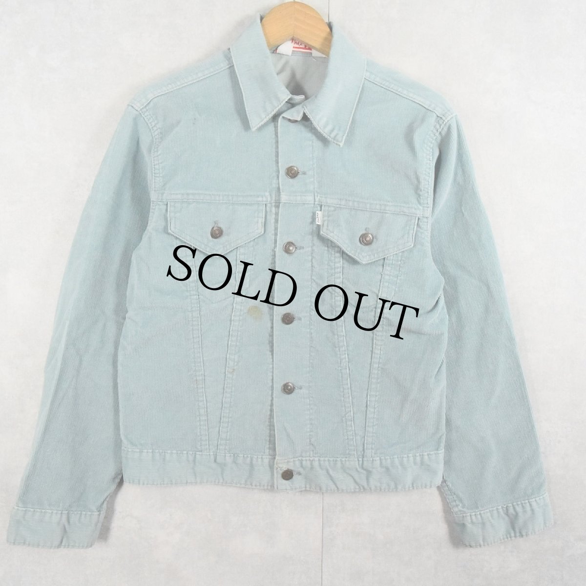 画像1: 70's Levi's 70505 コーデュロイジャケット MINT GREEN SIZE38 (1)