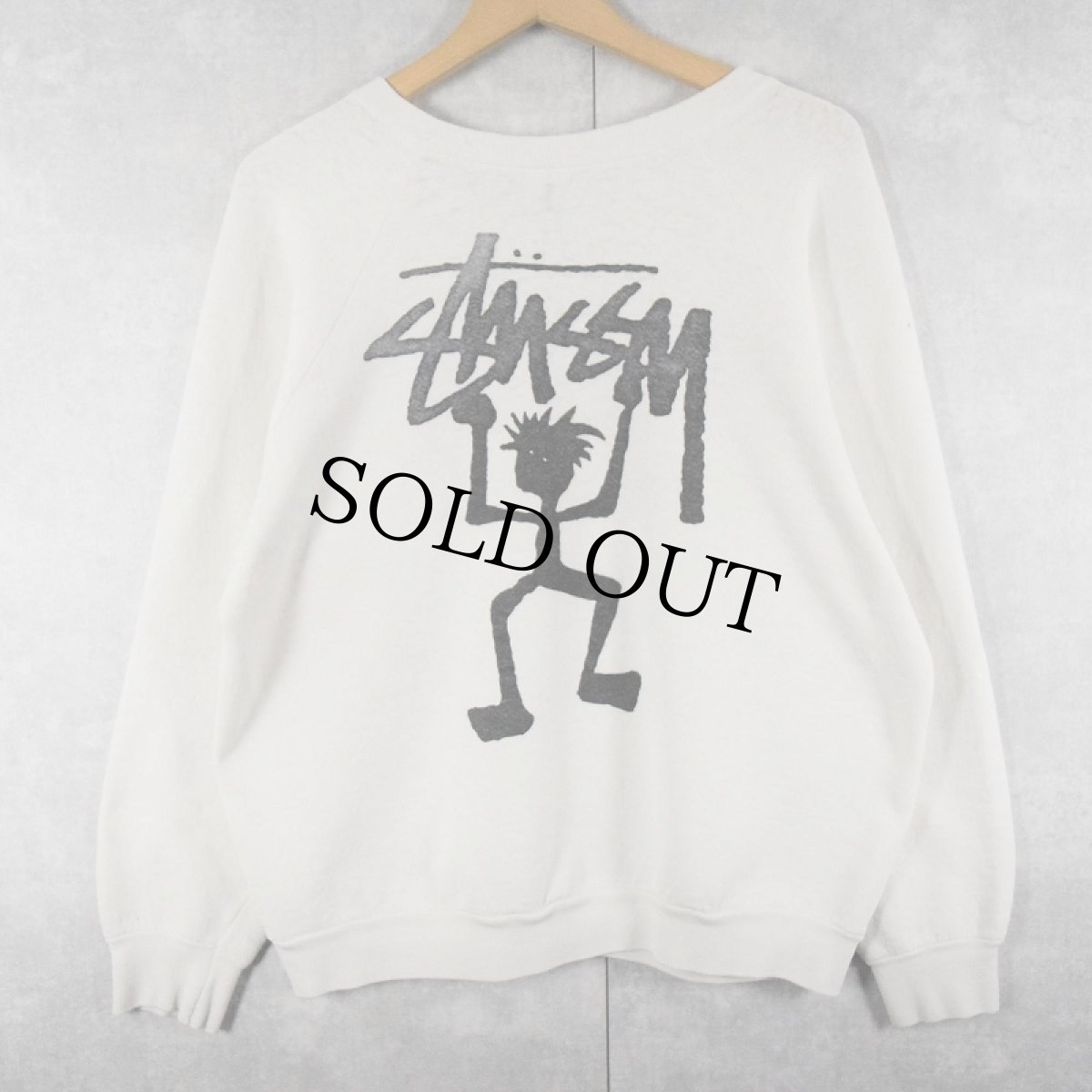 画像1: 80〜90's ブート STUSSY シャドーマン プリントスウェット (1)
