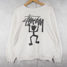 画像1: 80〜90's ブート STUSSY シャドーマン プリントスウェット (1)