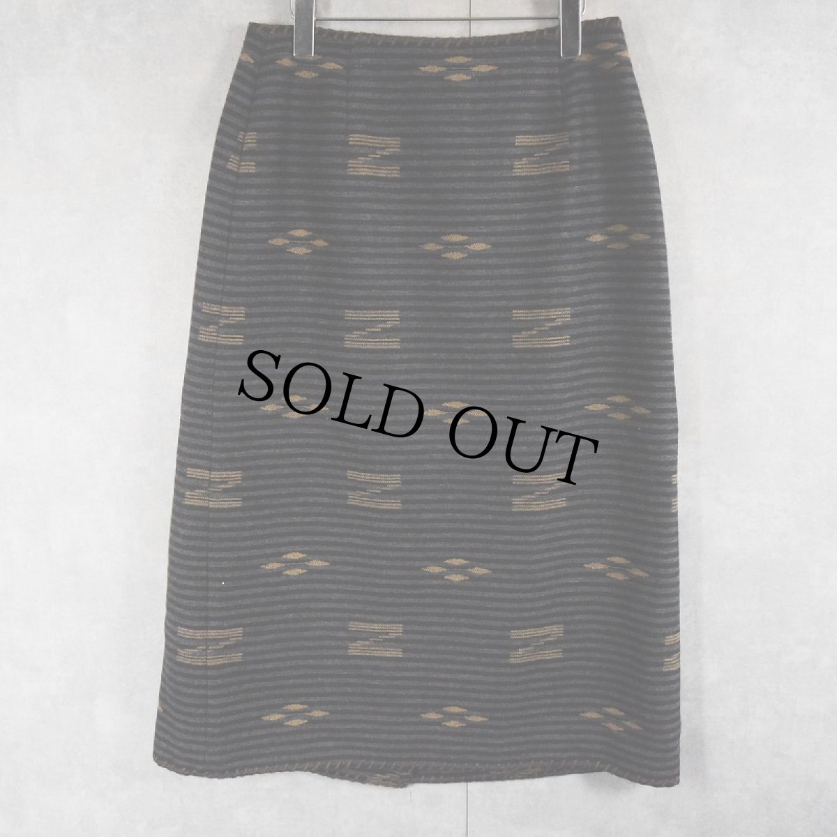 画像2: LAUREN Ralph Lauren ネイティブ柄 コンチョボタン付き ウールラップスカート (2)