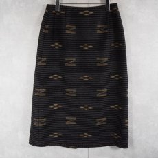 画像2: LAUREN Ralph Lauren ネイティブ柄 コンチョボタン付き ウールラップスカート (2)