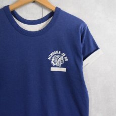 画像1: 〜80's "MINOOKA JR HS" インディアンヘッド ダブルフェイス リバーシブルTシャツ (1)