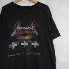 画像1: METALLICA "MASTER OF PUPPETS" ヘヴィメタルバンドプリントTシャツ BALCK  (1)