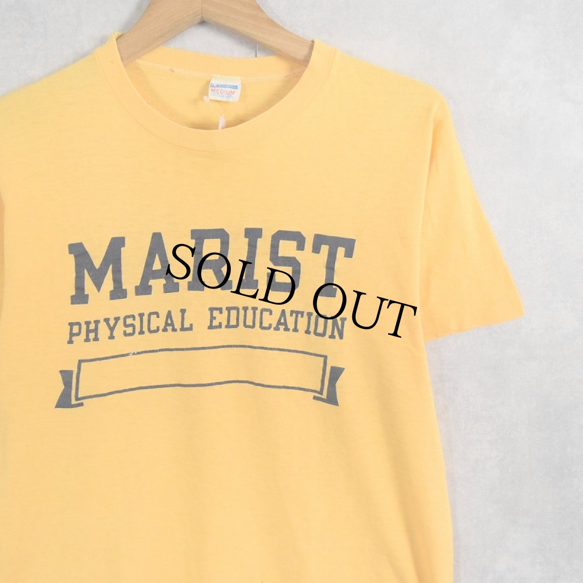 画像1: 70's Champion バータグ USA製 "MARIST" プリントTシャツ M (1)