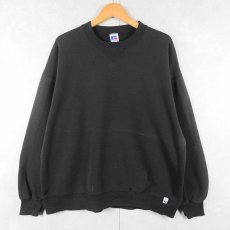 画像1: 90's RUSSELL ATHLETIC USA製 前V スウェット BLACK XL (1)