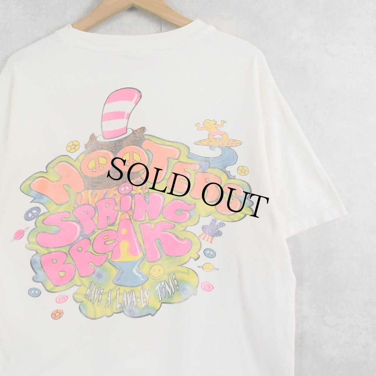 画像1: HOOTERS "SPRING BREAK" スポーツバー プリントTシャツ L (1)