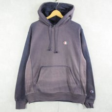 画像1: Champion REVERSE WEAVE 目付き フェードスウェットフーディー NAVY M (1)