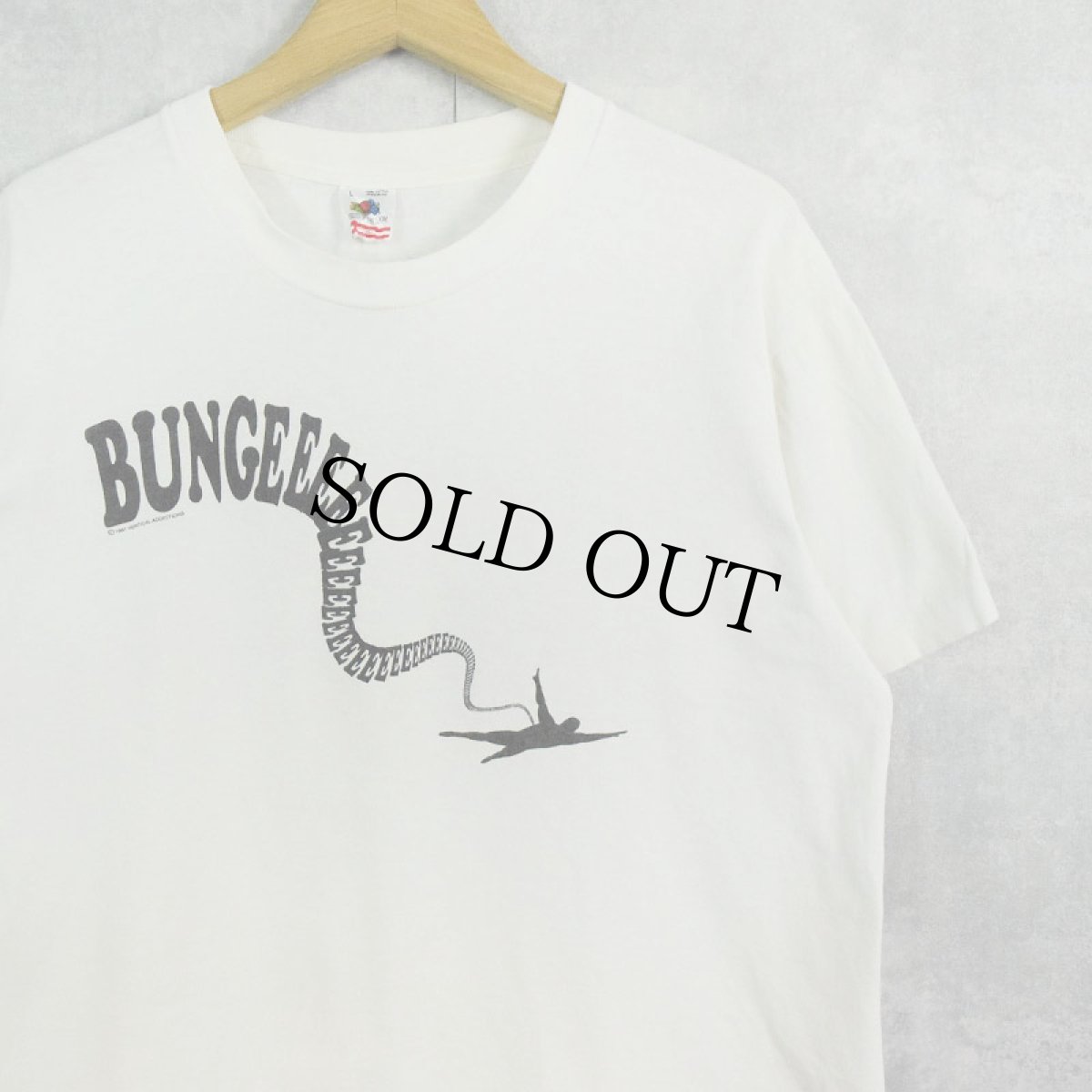 画像2: 90's USA製 "BUNGEE JUMP" ファニーイラストプリントTシャツ L (2)