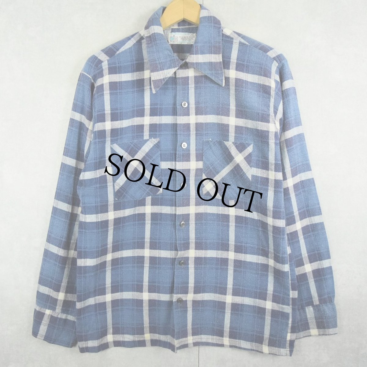画像1: 70's K mart チェック柄 プリントネルシャツ M (1)
