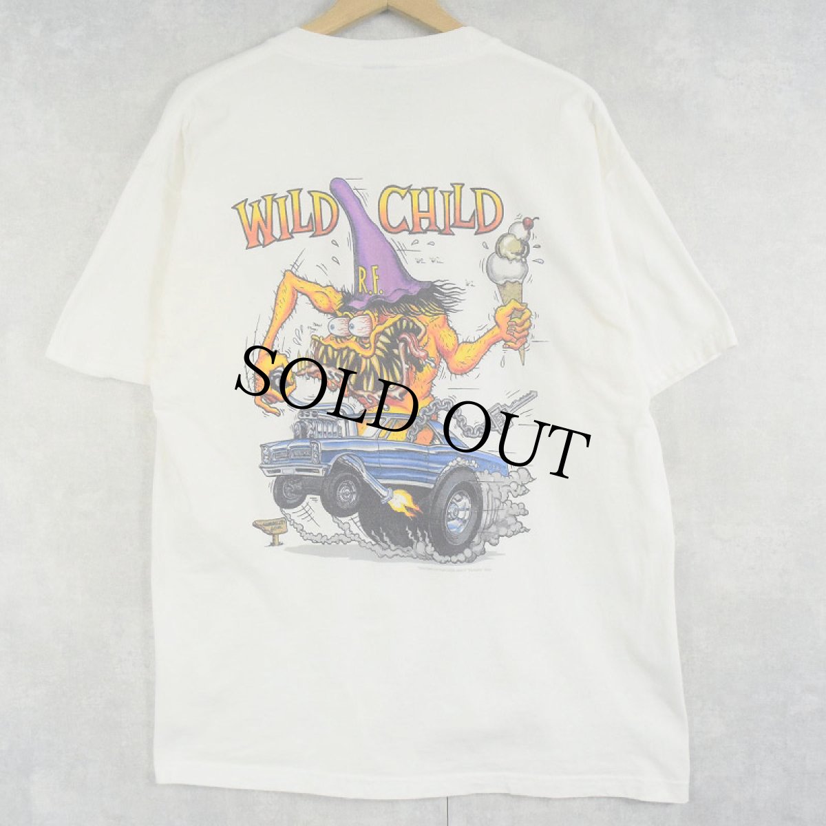 画像1: RAT FINK USA製 "WILD CHILD" キャラクタープリントTシャツ L (1)