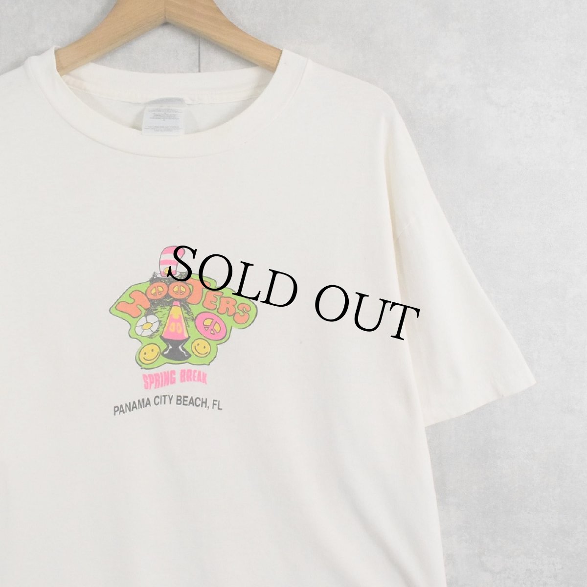 画像2: HOOTERS "SPRING BREAK" スポーツバー プリントTシャツ L (2)