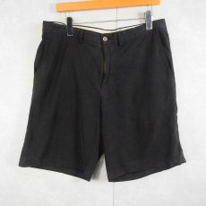 画像1: Tommy Bahama シルク×コットン ショーツ BLACK W35 (1)