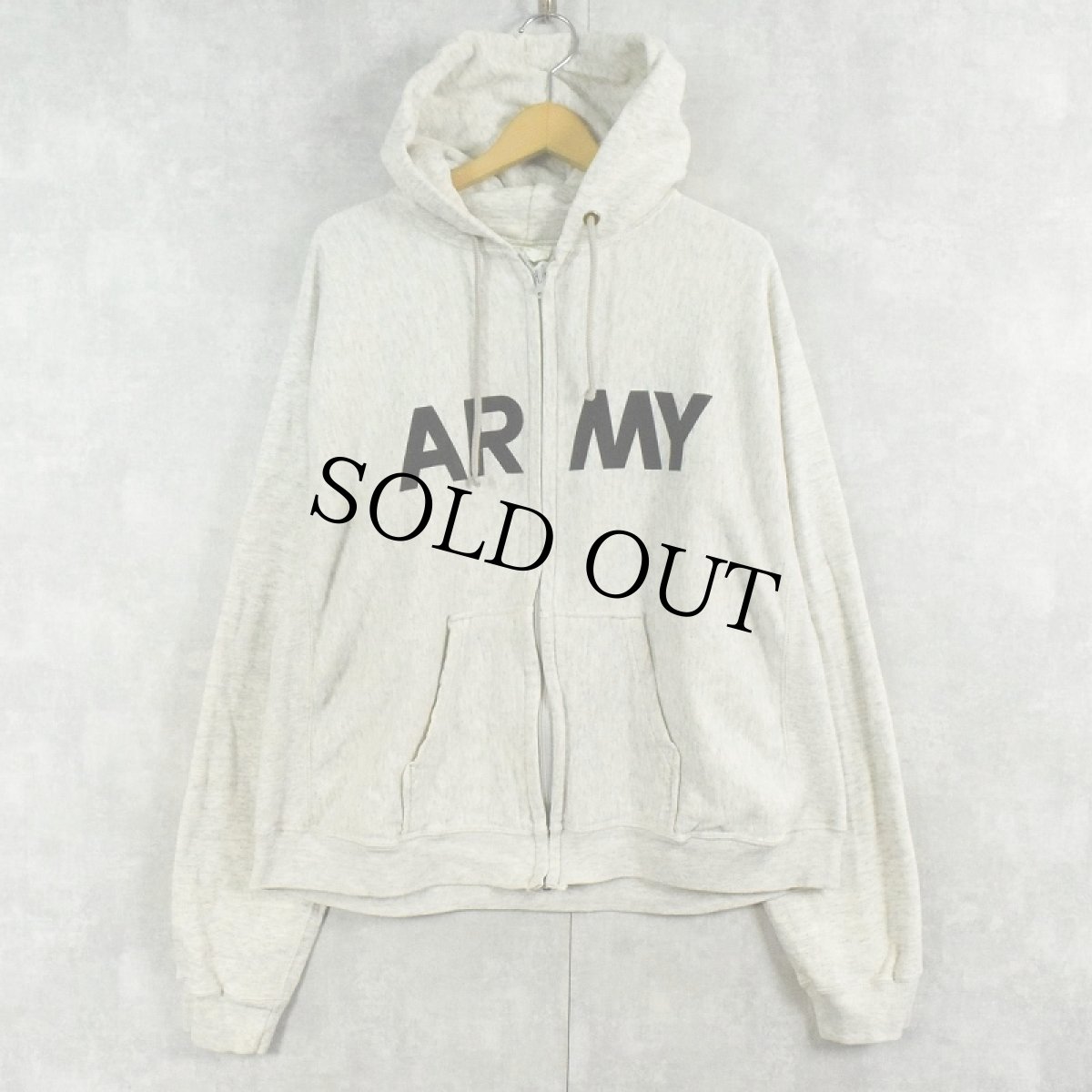 画像1: 2000's U.S.ARMY ロゴプリント スウェットジップパーカー XL (1)