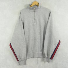 画像1: 90's RUSSELL ATHLETIC USA製 ラインデザイン ハーフジップスウェット XL (1)