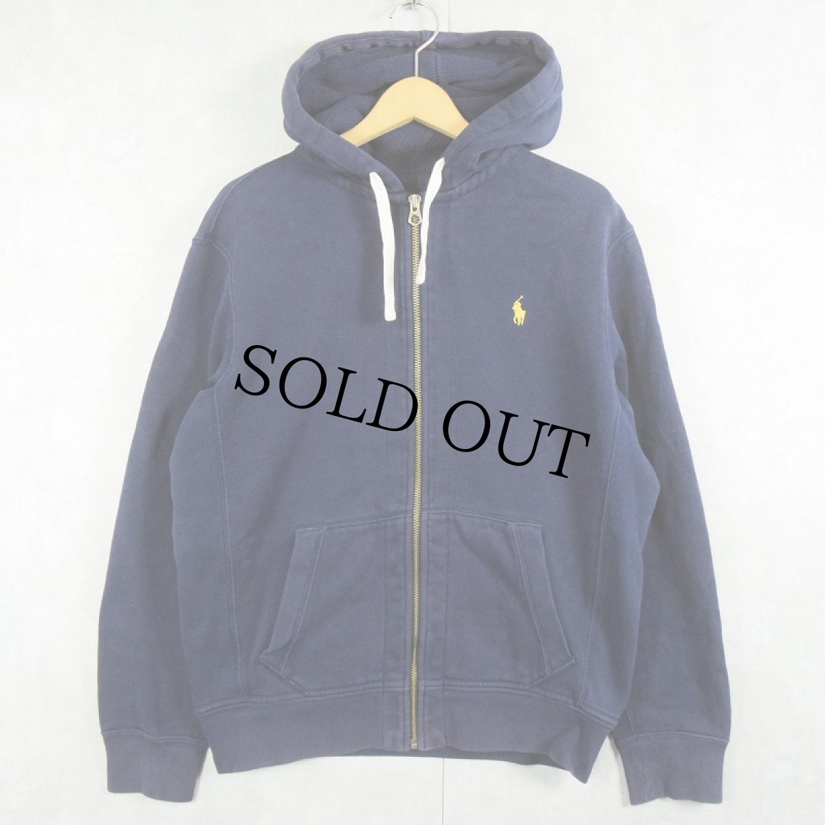 画像1: POLO Ralph Lauren ロゴ刺繍 スウェットジップパーカー NAVY M (1)