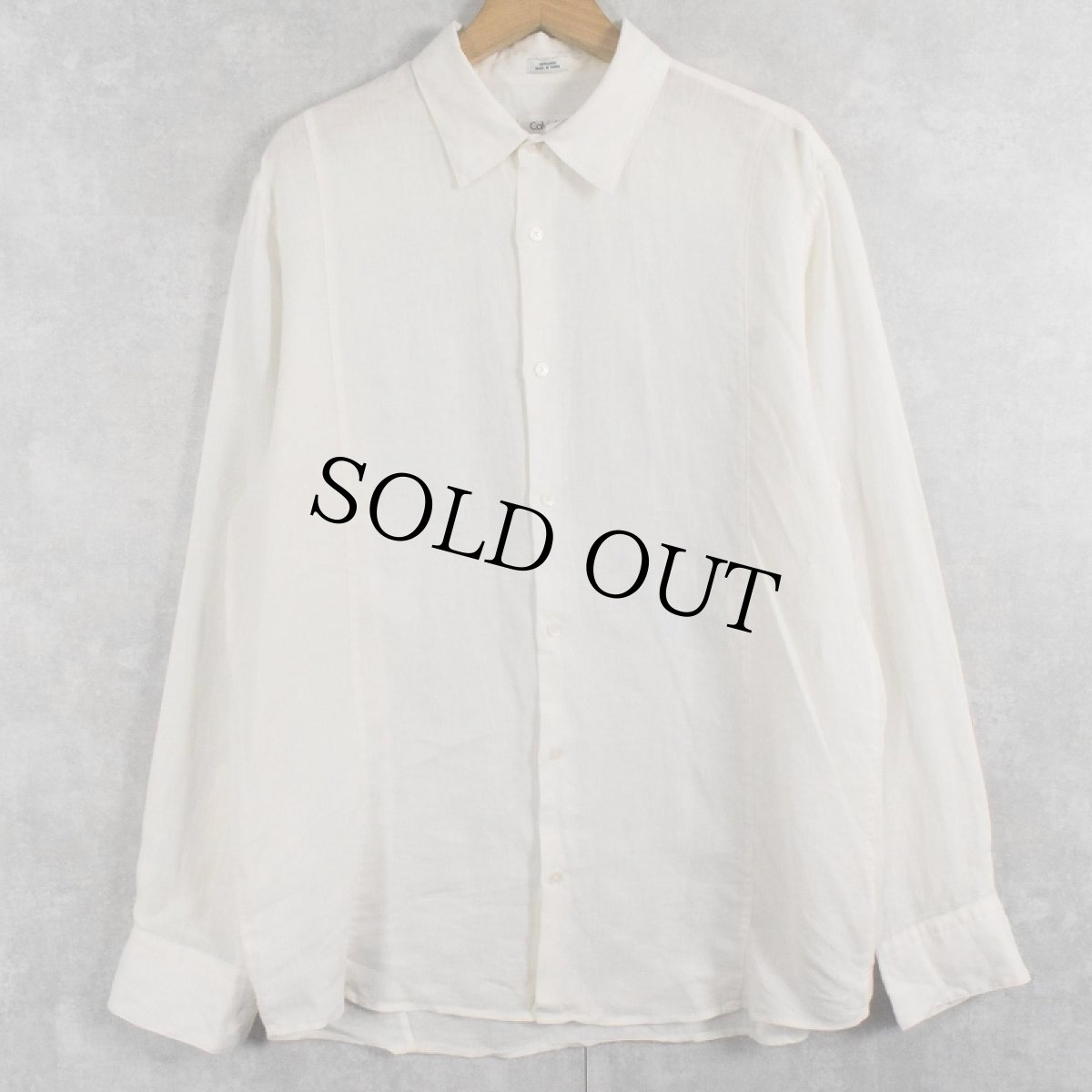 画像1: Calvin Klein "modern fit" リネンシャツ M (1)