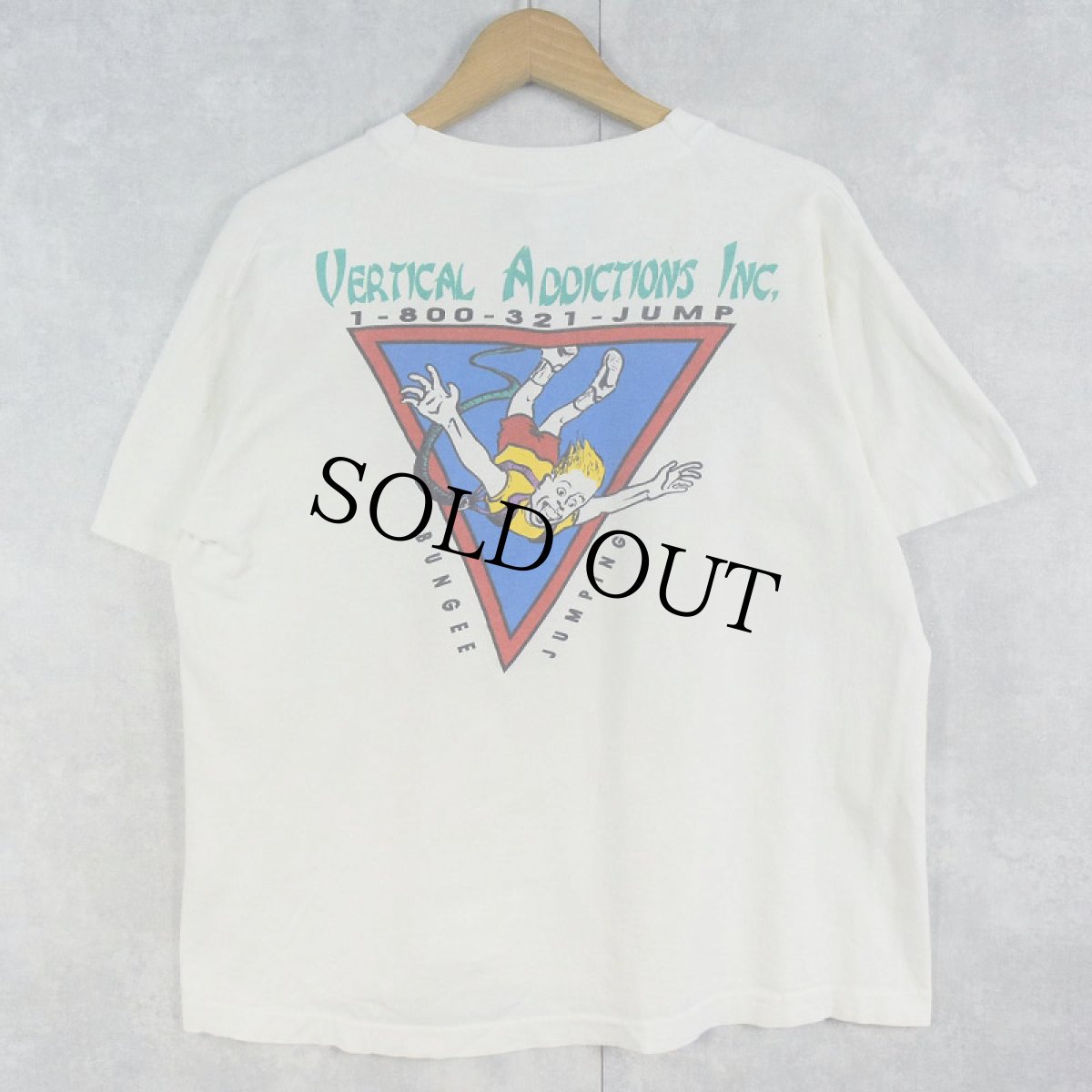 画像1: 90's USA製 "BUNGEE JUMP" ファニーイラストプリントTシャツ L (1)