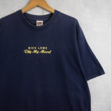 画像1: 90's NICK LOWE "Did My Mood" ロックミュージシャン アルバムツアー プリントTシャツ NAVY XL (1)
