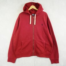 画像1: POLO Ralph Lauren ロゴ刺繍 スウェットジップパーカー XL (1)