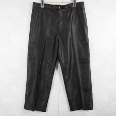 画像1: ウール×ポリエステル シャイニースラックス BLACK W35 (1)
