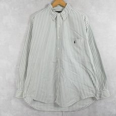 画像1: Ralph Lauren "BIG SHIRT" ストライプ柄 オックスフォード ボタンダウンシャツ L (1)