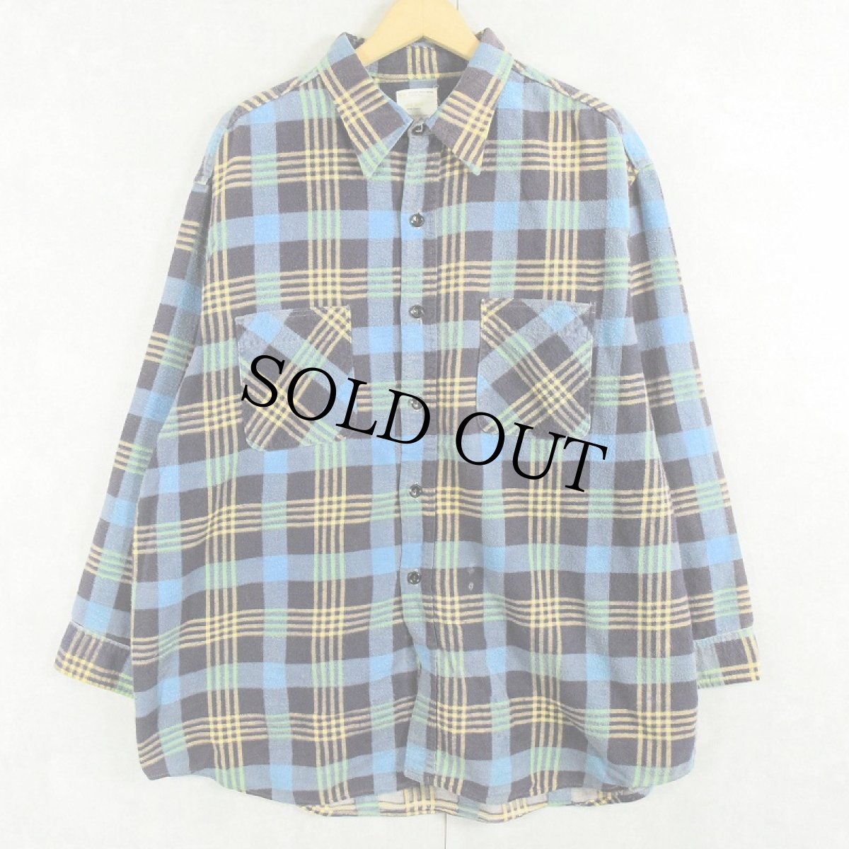 画像1: 70's JCPenney BIG MAC チェック柄 プリントネルシャツ (1)