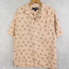 画像1: 90's Nat Nast 総柄 シルクオープンカラーシャツ M (1)