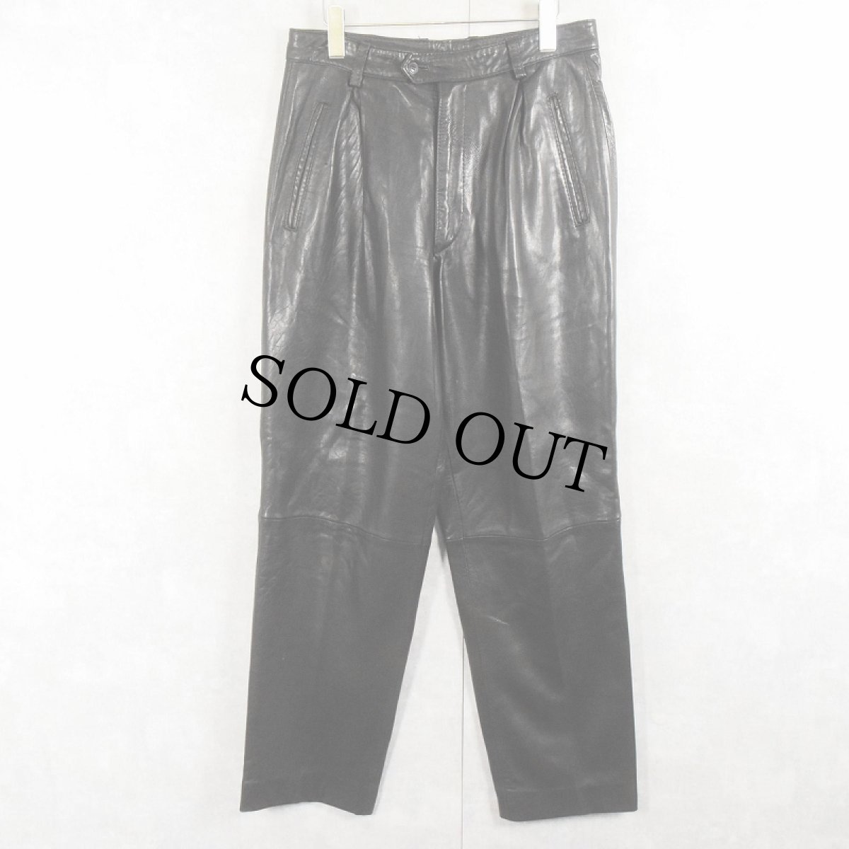 画像2: Andrew Marc レザーパンツ BLACK W31 (2)