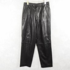 画像2: Andrew Marc レザーパンツ BLACK W31 (2)